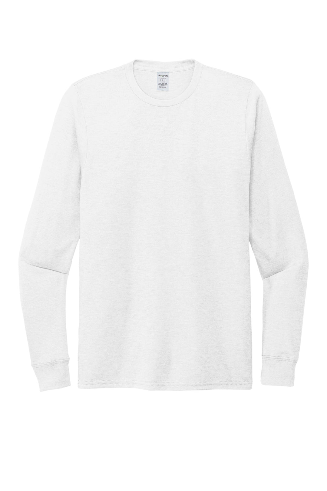 Front View of BrtWhite Allmade Unisex Tri-Blend Long Sleeve Tee AL6004