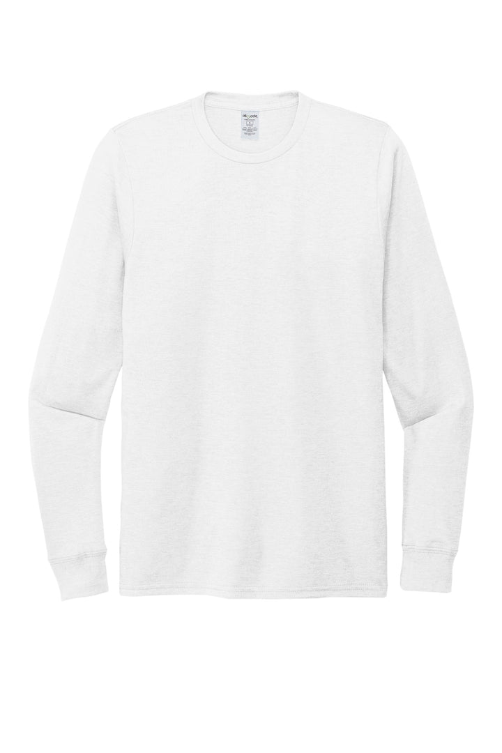 Front View of BrtWhite Allmade Unisex Tri-Blend Long Sleeve Tee AL6004