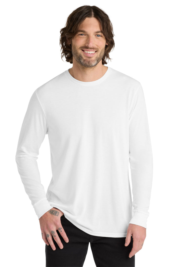 Front View of BrtWhite Allmade Unisex Tri-Blend Long Sleeve Tee AL6004