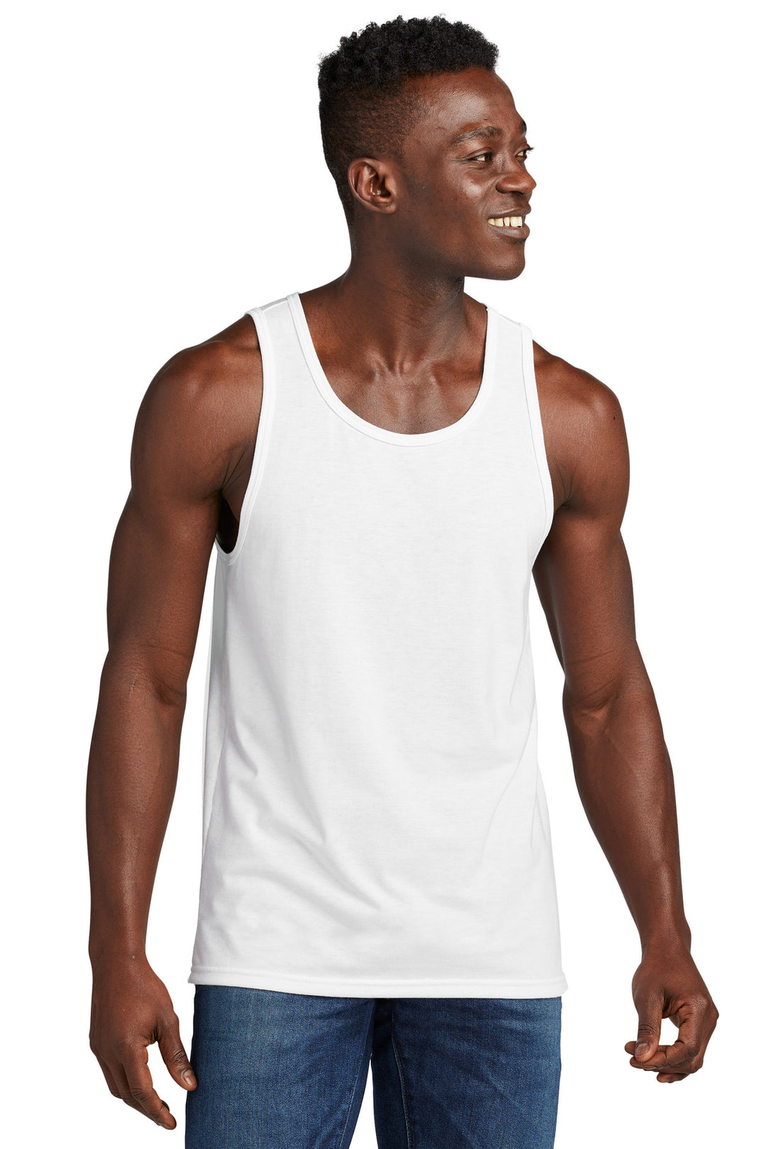 Front View of BrtWhite Allmade Unisex Tri-Blend Tank AL2019