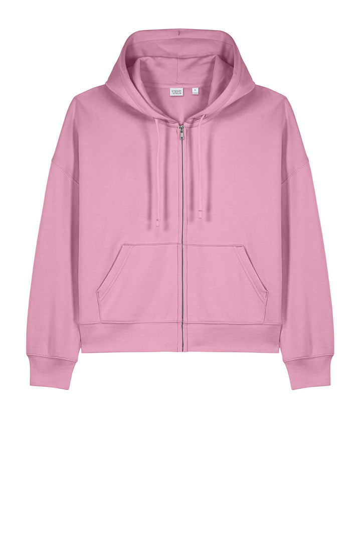 Front View of BubblePink Stanley/Stella Women's Stella Ida Full-Zip Hooded Sweatshirt SXW037