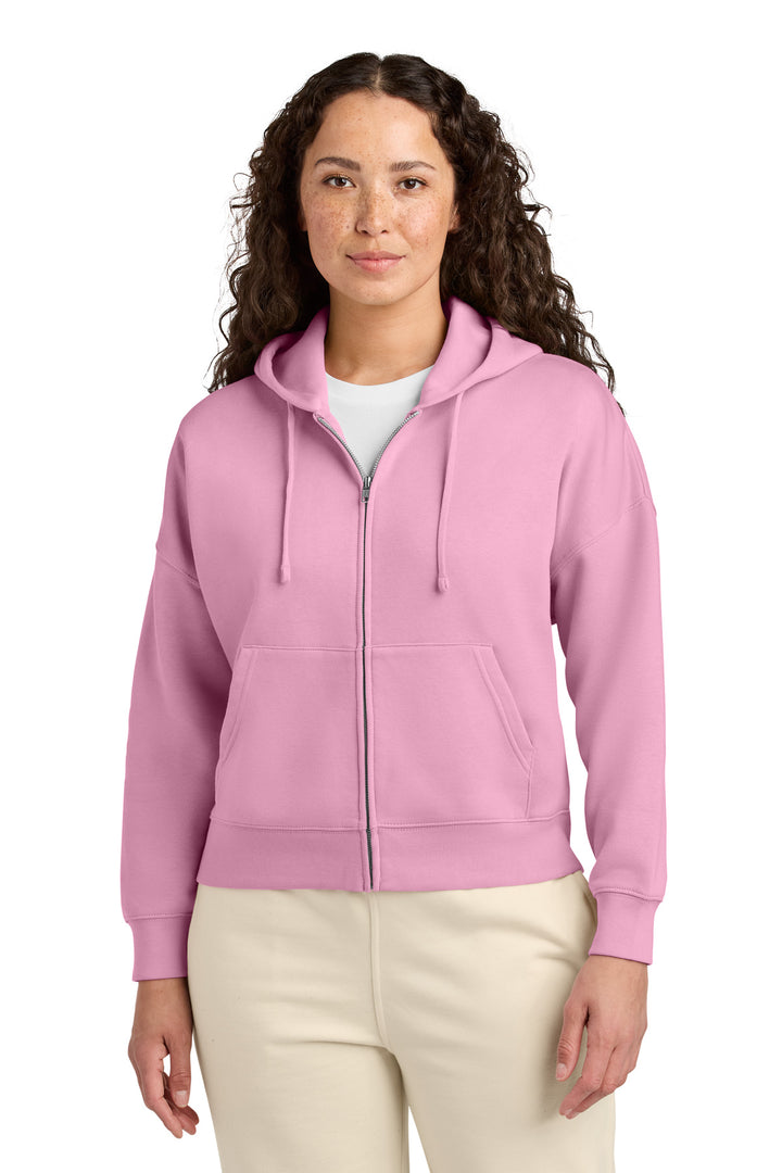 Front View of BubblePink Stanley/Stella Women's Stella Ida Full-Zip Hooded Sweatshirt SXW037