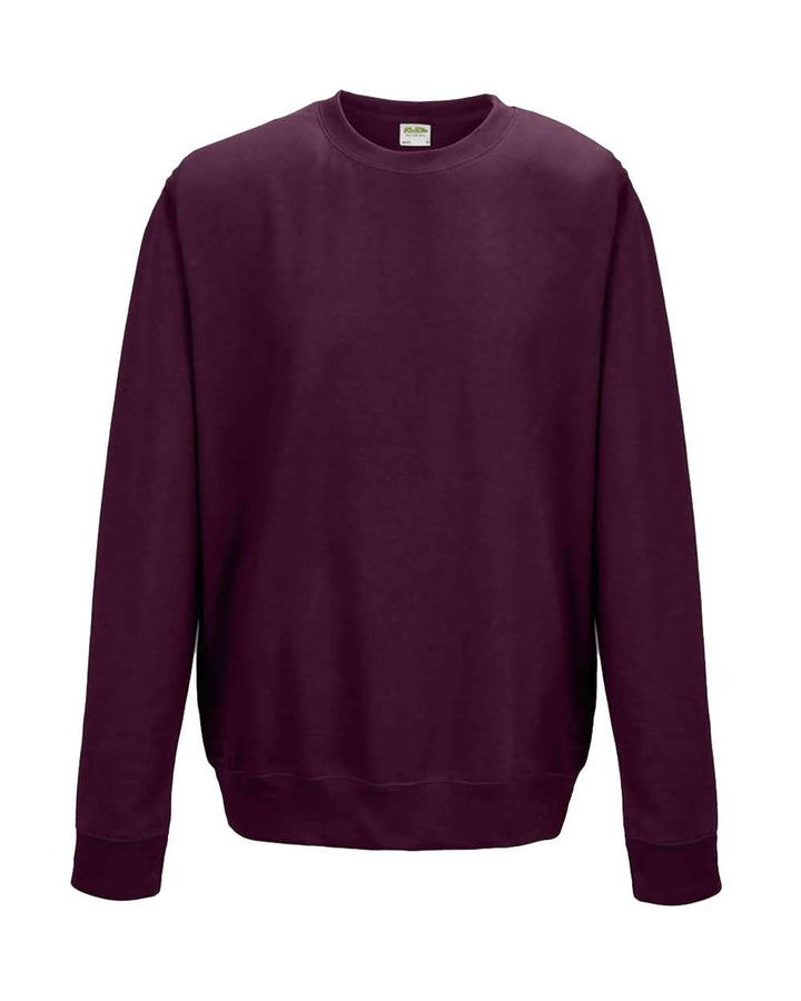 Front View of Burgundy College Crewneck Sweatshirt - JHA030