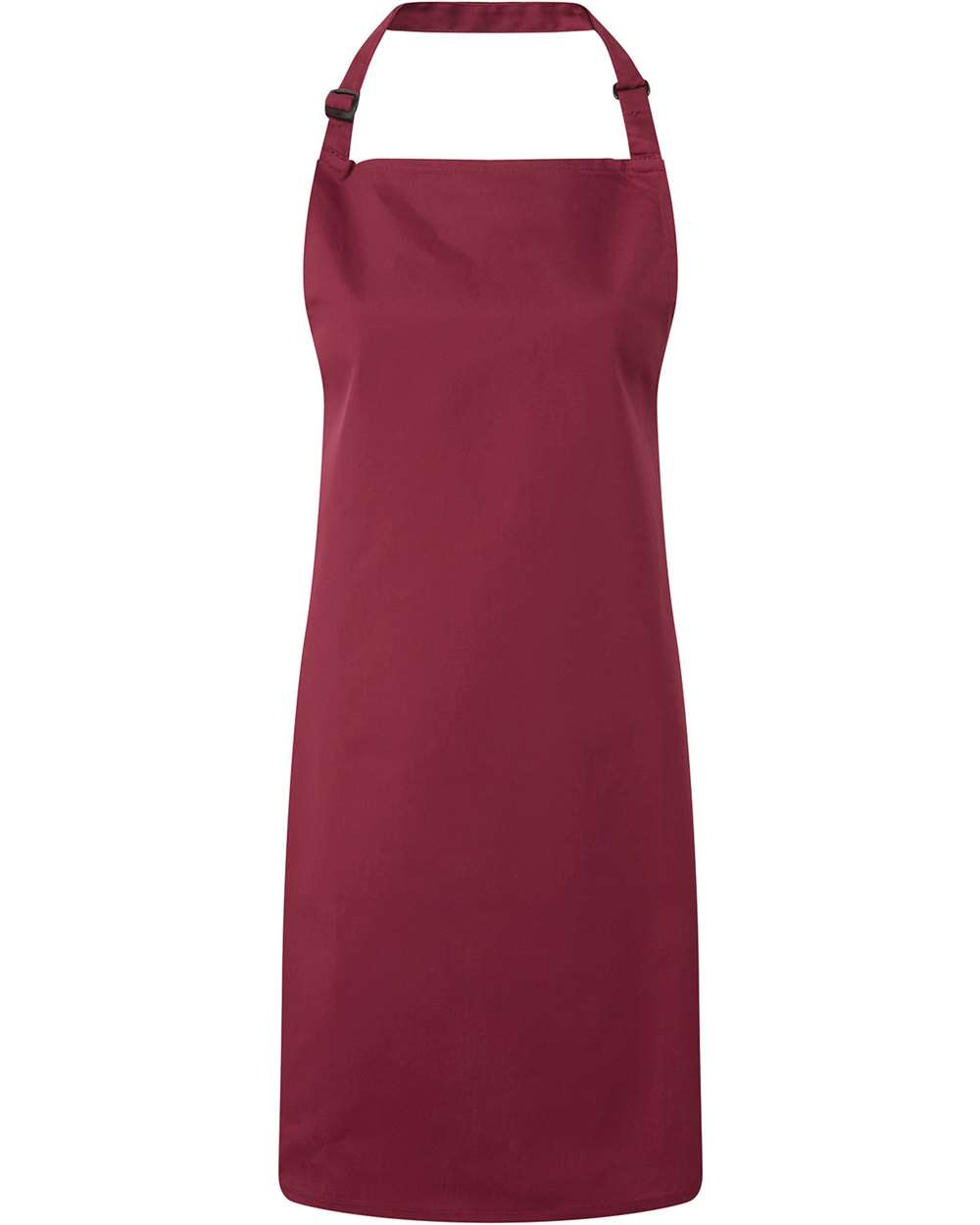 Front View of Burgundy Recycled Bib Apron - RP150