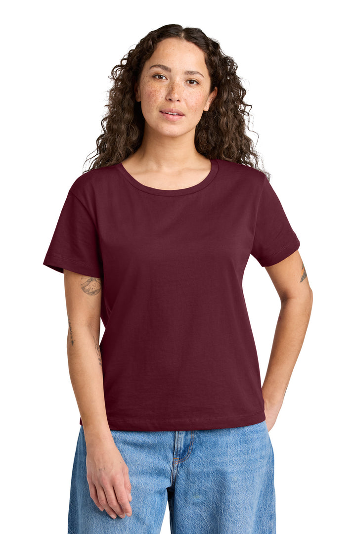 Front View of Burgundy Stanley/Stella Women's Stella Serena Scoop Neck Tee SXW008