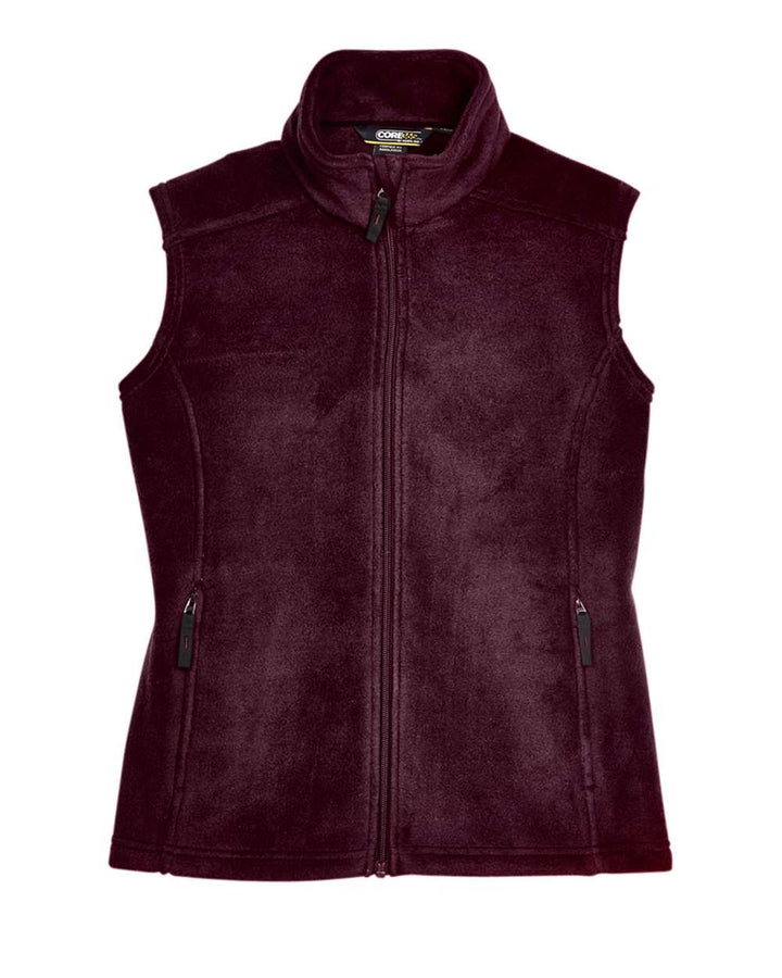 Front View of Burgundy Women's Journey Fleece Vest - 78191