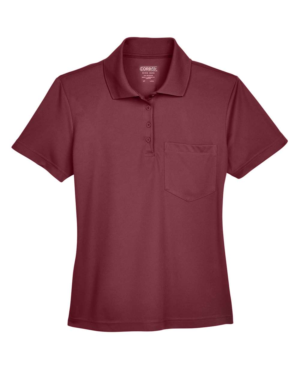 Front View of Burgundy Women's Origin Performance Piqué Polo with Pocket - 78181P