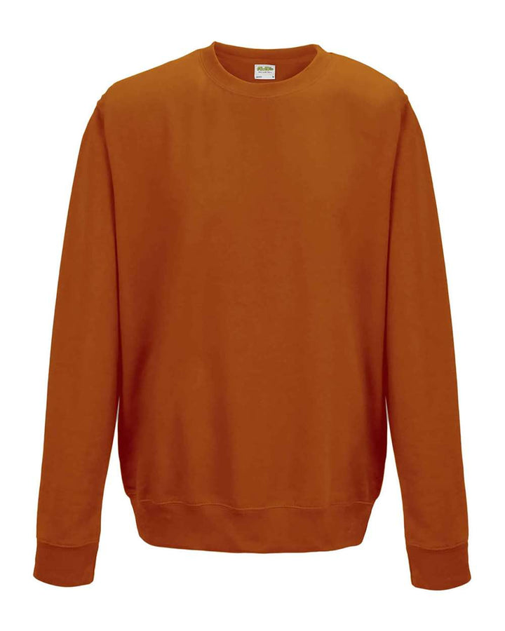 Front View of Burnt Orange College Crewneck Sweatshirt - JHA030