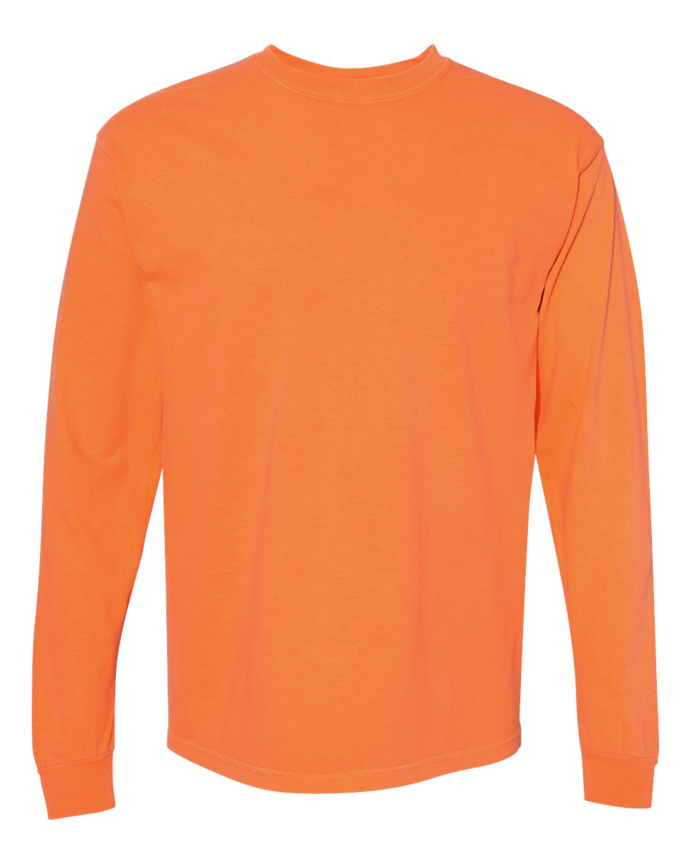 Front View of Burnt Orange Garment-Dyed Heavyweight Long Sleeve T-Shirt - 6014