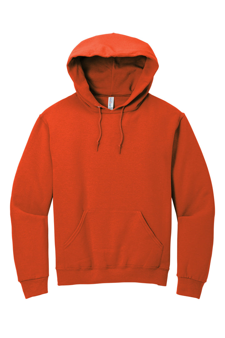Front View of Burnt Orange Jerzees NuBlend Pullover Hooded Sweatshirt. 996M