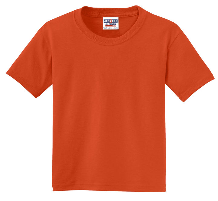 Front View of Burnt Orange Jerzees - Youth Dri-Power 50/50 Cotton/Poly T-Shirt. 29B