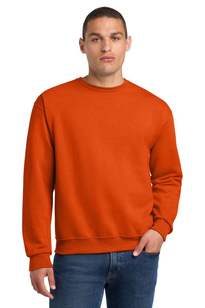 Front View of BurntOrng Jerzees - NuBlend Crewneck Sweatshirt. 562M
