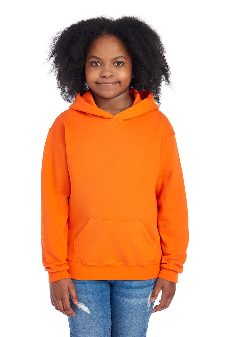 Front View of BurntOrng Jerzees - Youth NuBlend Pullover Hooded Sweatshirt. 996Y