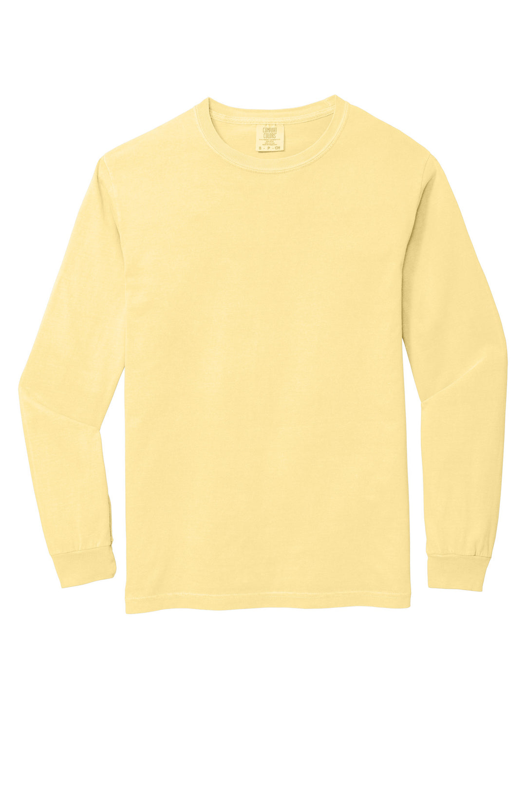 Front View of Butter COMFORT COLORS Heavyweight Ring Spun Long Sleeve Tee. 6014