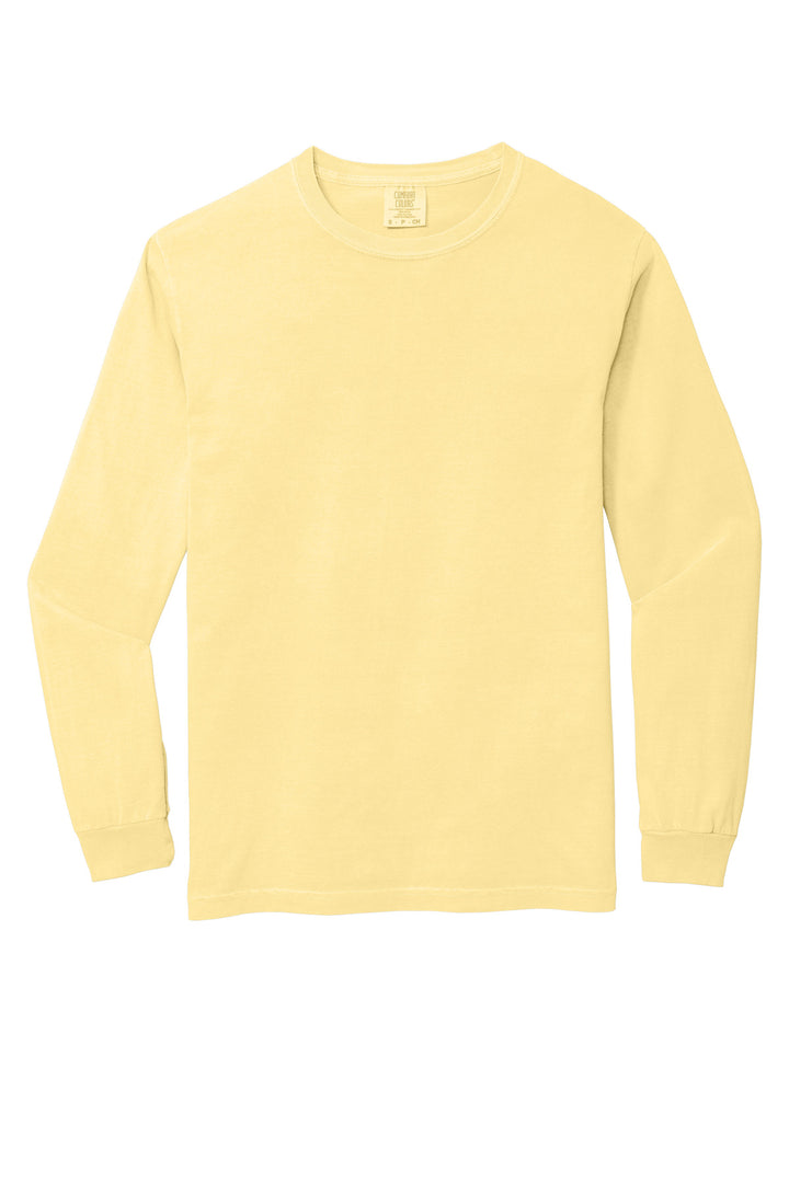 Front View of Butter COMFORT COLORS Heavyweight Ring Spun Long Sleeve Tee. 6014