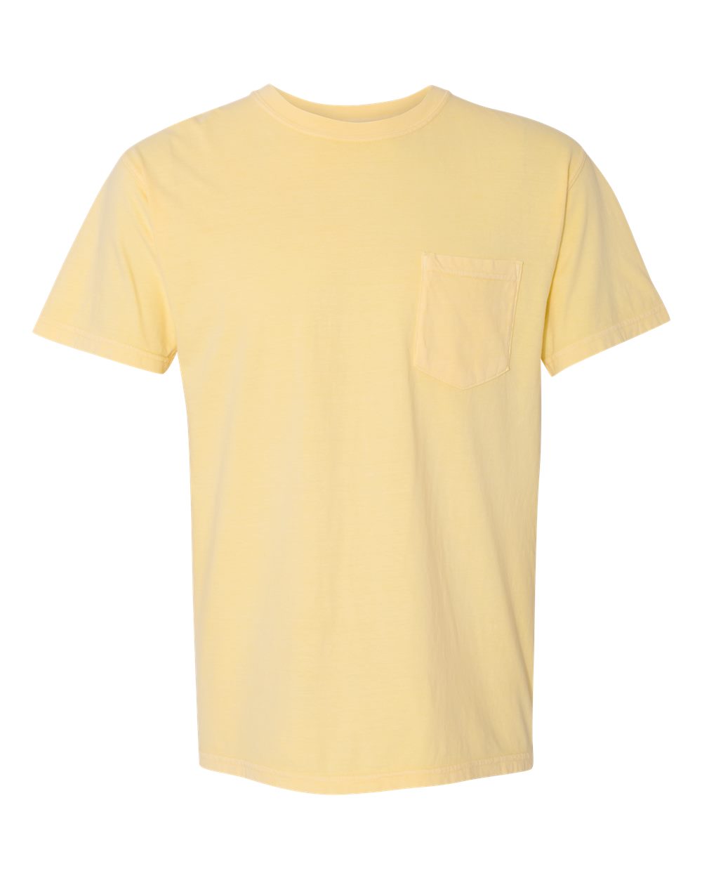 Front View of Butter Garment-Dyed Heavyweight Pocket T-Shirt - 6030