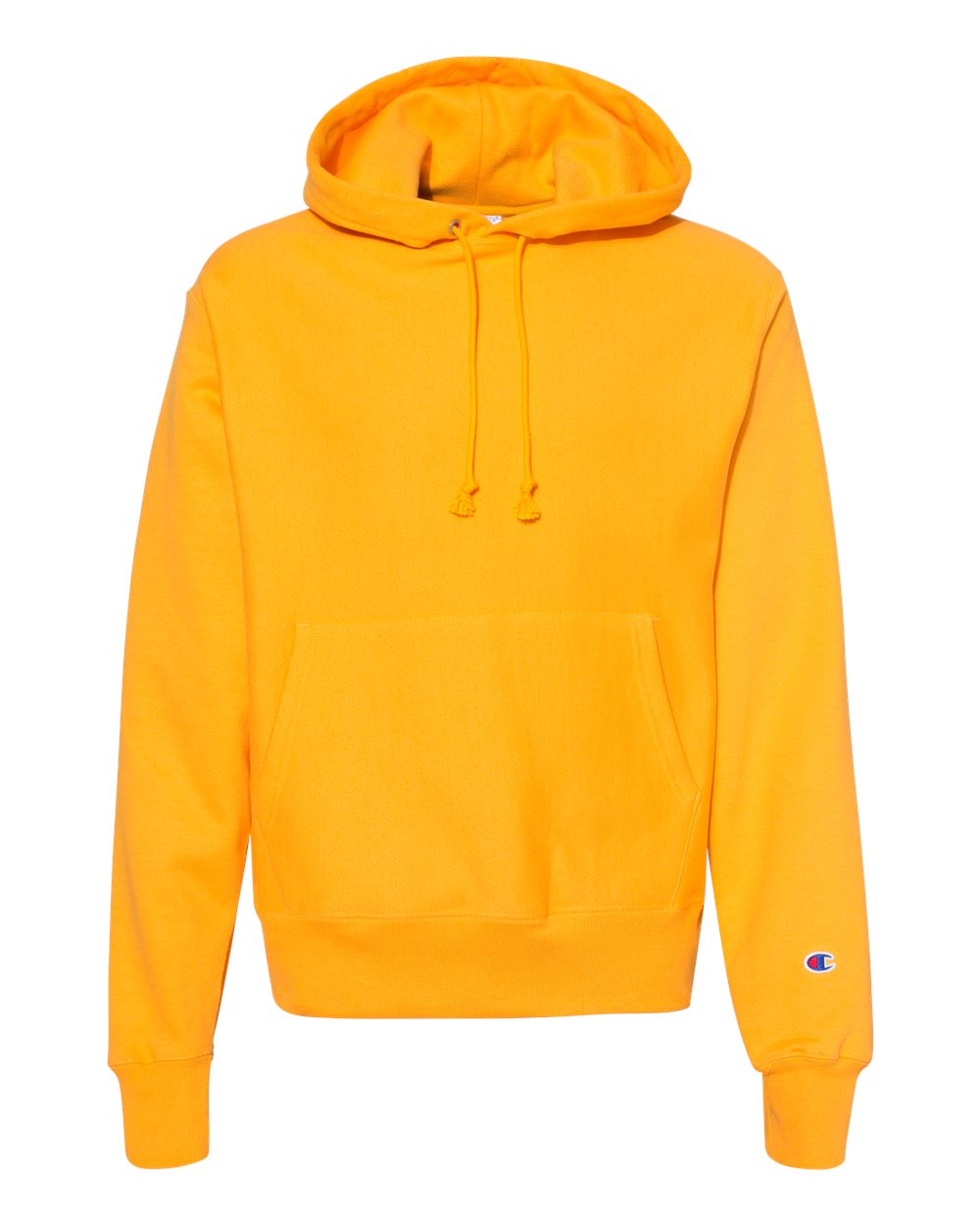 Front View of C Gold Reverse Weave® Hooded Sweatshirt - S101