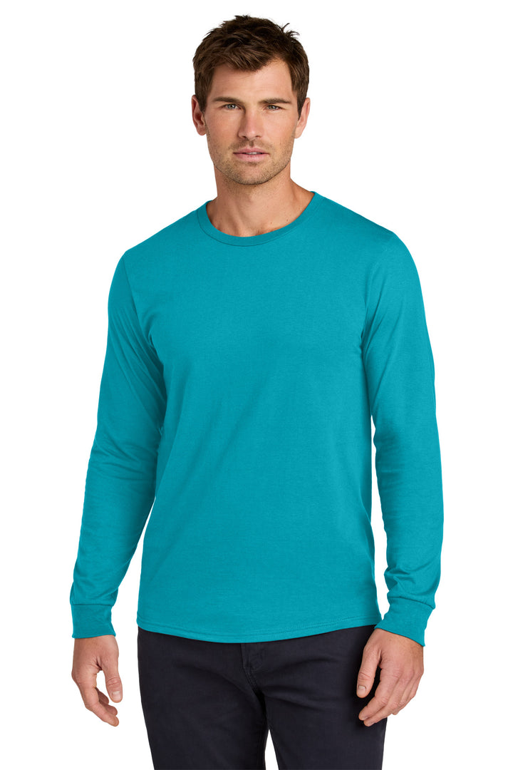 Front View of CaliBlue Jerzees Classics Unisex Cotton Long Sleeve T-Shirt 363L
