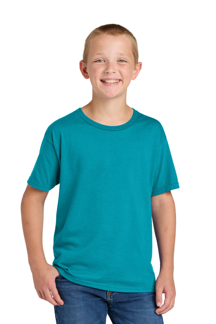 Front View of CaliBlue Jerzees Classics Youth Cotton T-Shirt 363Y