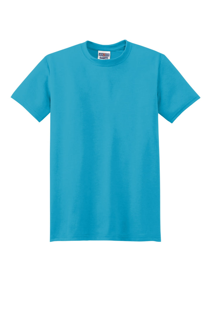 Front View of CaliBlue Jerzees Dri-Power 100% Polyester T-Shirt. 21M