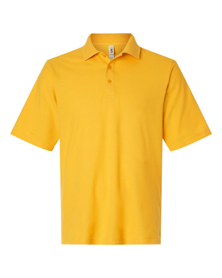 Front View of Campus Gold Men's Resolve CVC Performance Pique Polo - CE106