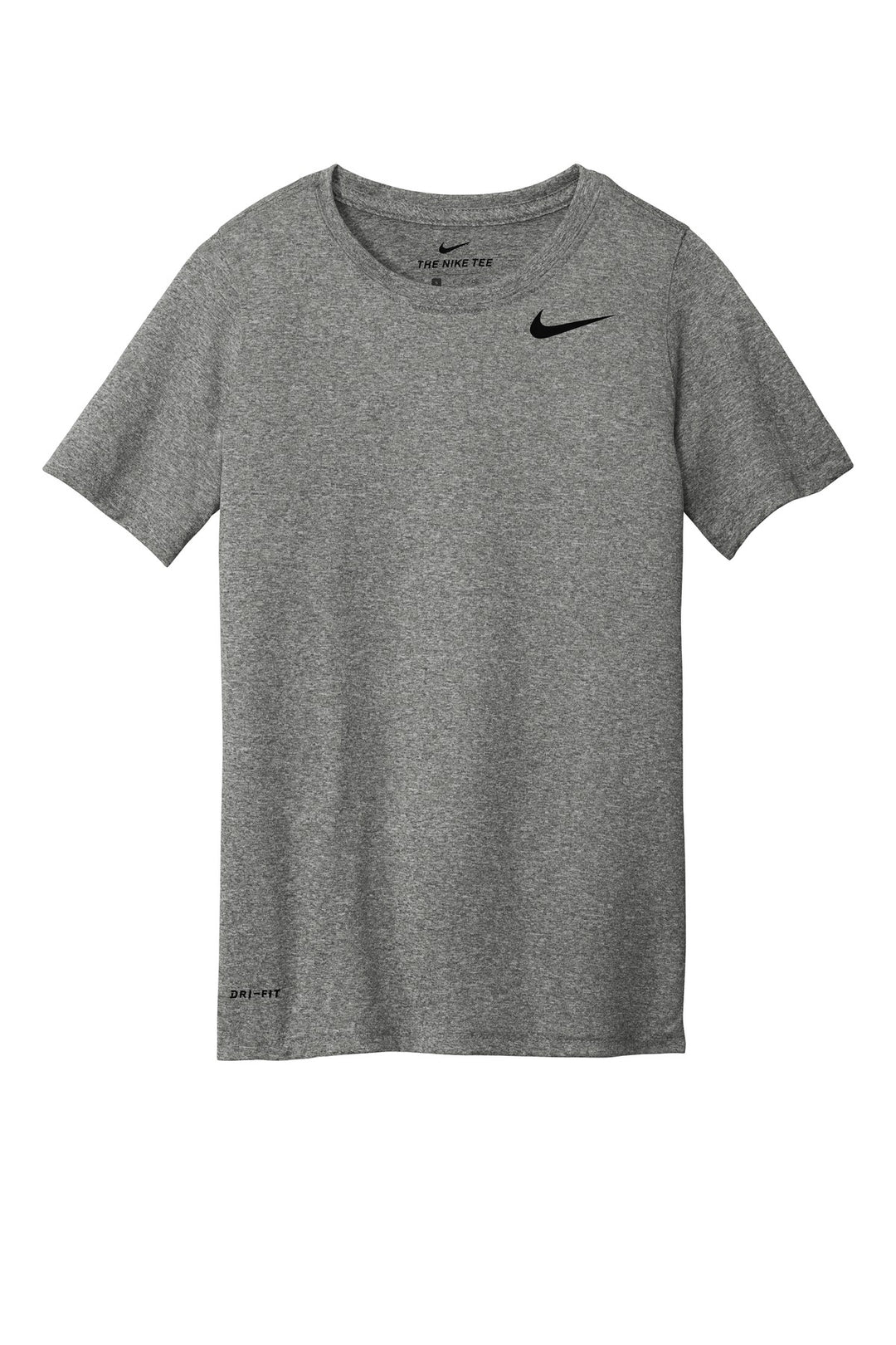 Front View of Carbon Heather Nike Youth Legend Tee 840178