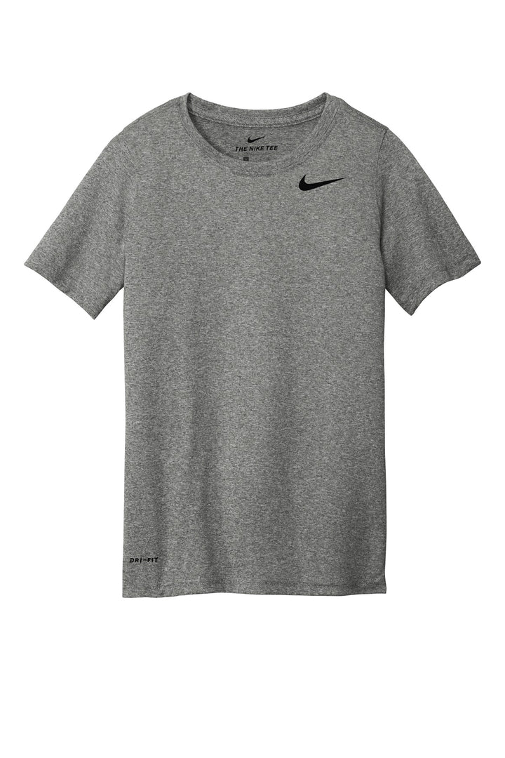 Front View of Carbon Heather Nike Youth Legend Tee 840178