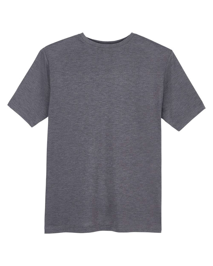 Front View of Carbon Heather Unisex Fusion ChromaSoft™ Performance T-Shirt - CE111