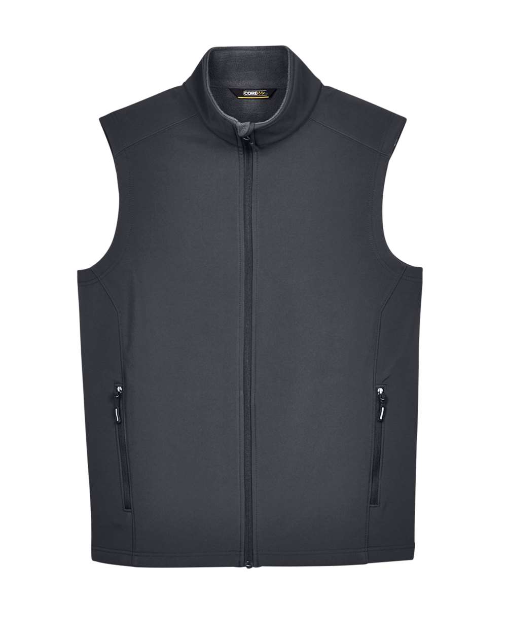 Front View of Carbon Men's Cruise Two-Layer Fleece Bonded Soft Shell Vest - CE701