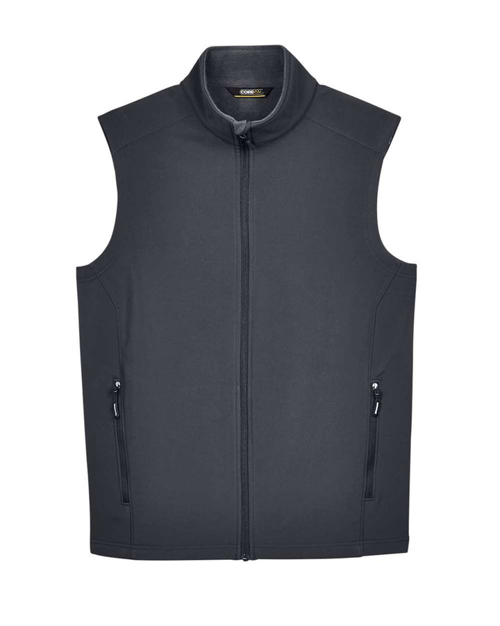 Front View of Carbon Men's Cruise Two-Layer Fleece Bonded Soft Shell Vest - CE701