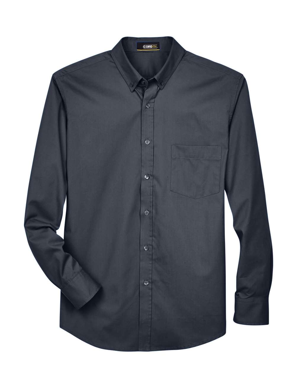 Front View of Carbon Men's Operate Twill Dress Shirt - 88193