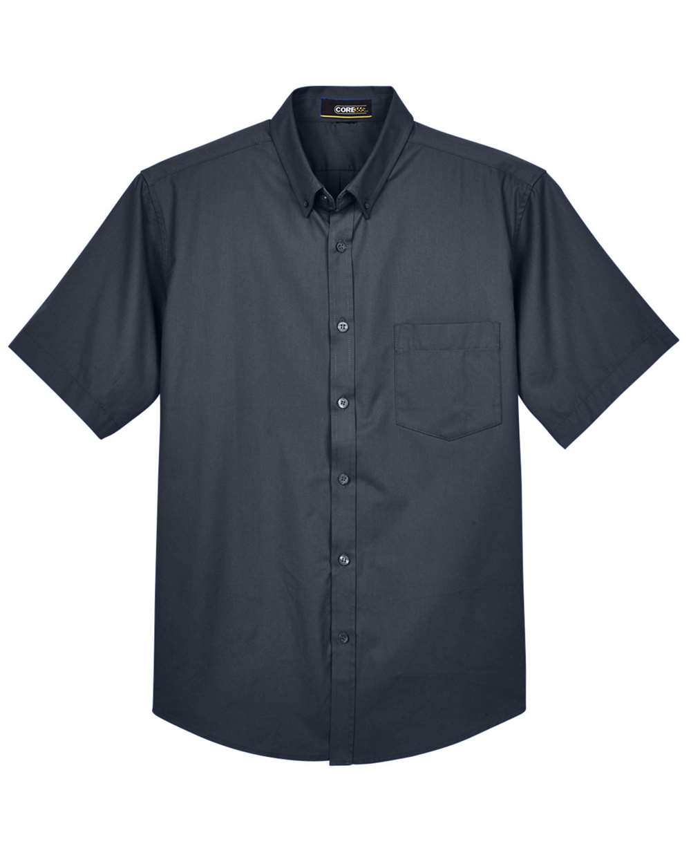 Front View of Carbon Men's Optimum Short Sleeve Twill Dress Shirt - 88194