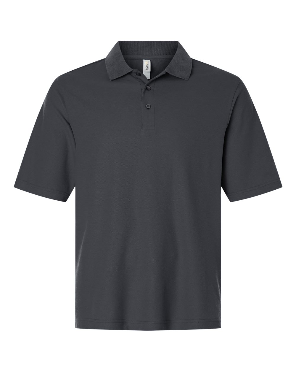Front View of Carbon Men's Resolve CVC Performance Pique Polo - CE106