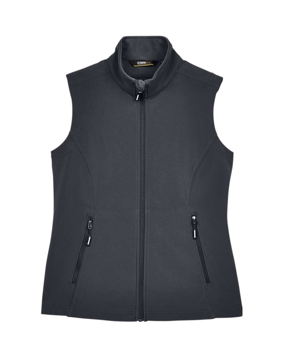 Front View of Carbon Women's Cruise Two-Layer Fleece Bonded Soft Shell Vest - CE701W