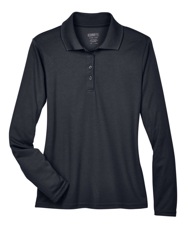 Front View of Carbon Women's Pinnacle Performance Long Sleeve Piqué Polo - 78192