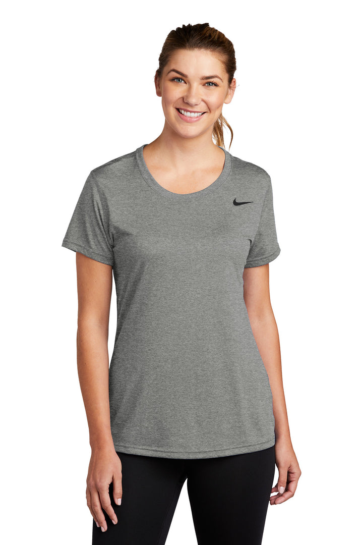 Front View of CarbonHthr Nike Women's Team rLegend Tee DV7312