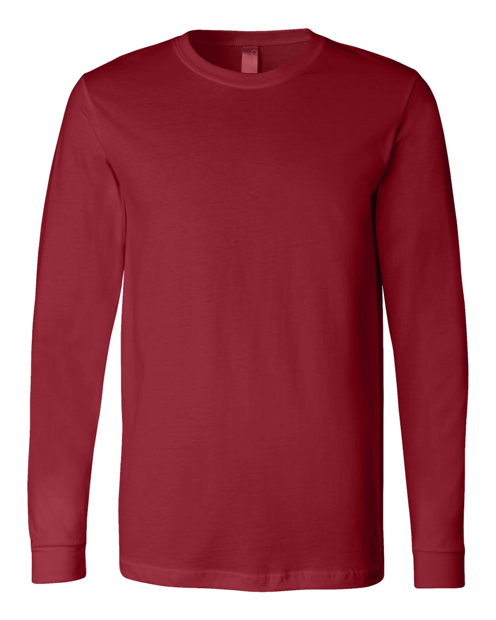 Front View of Cardinal Jersey Long Sleeve Tee - 3501