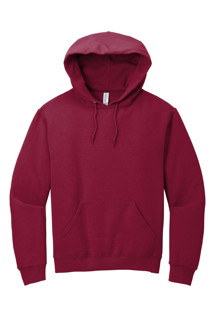 Front View of Cardinal Jerzees NuBlend Pullover Hooded Sweatshirt. 996M