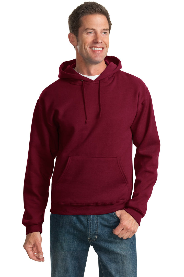 Front View of Cardinal Jerzees NuBlend Pullover Hooded Sweatshirt. 996M