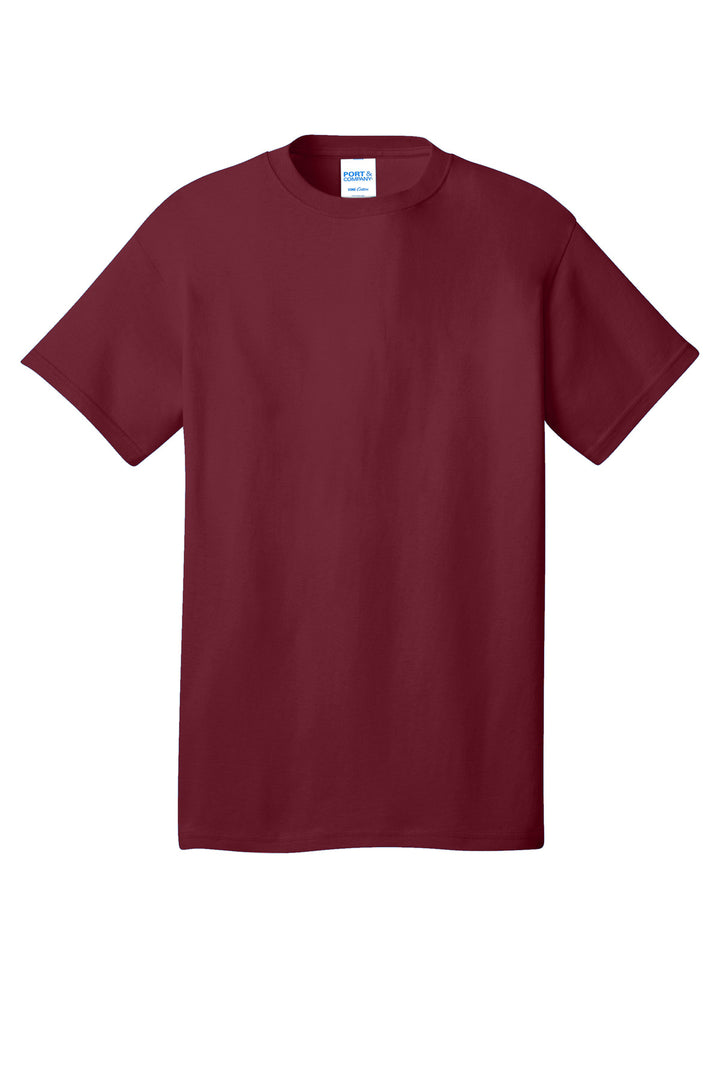 Front View of Cardinal Port & Company - Core Cotton Tee. PC54