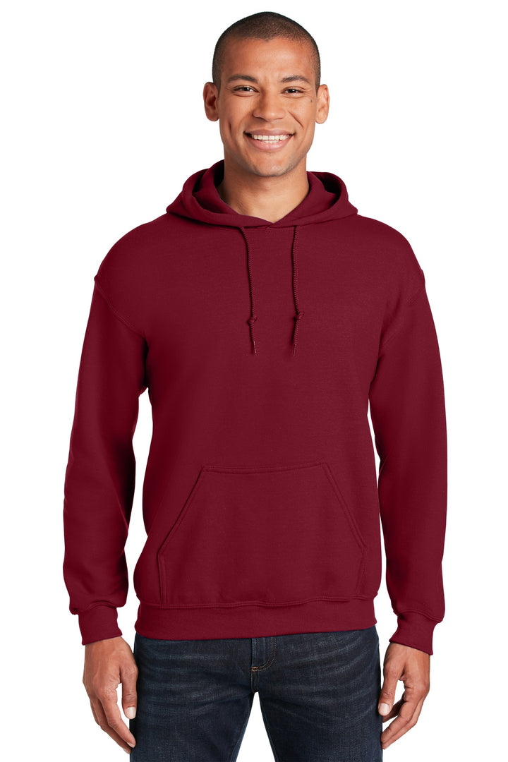 Front View of Cardinal Red Gildan - Heavy Blend Hooded Sweatshirt. 18500