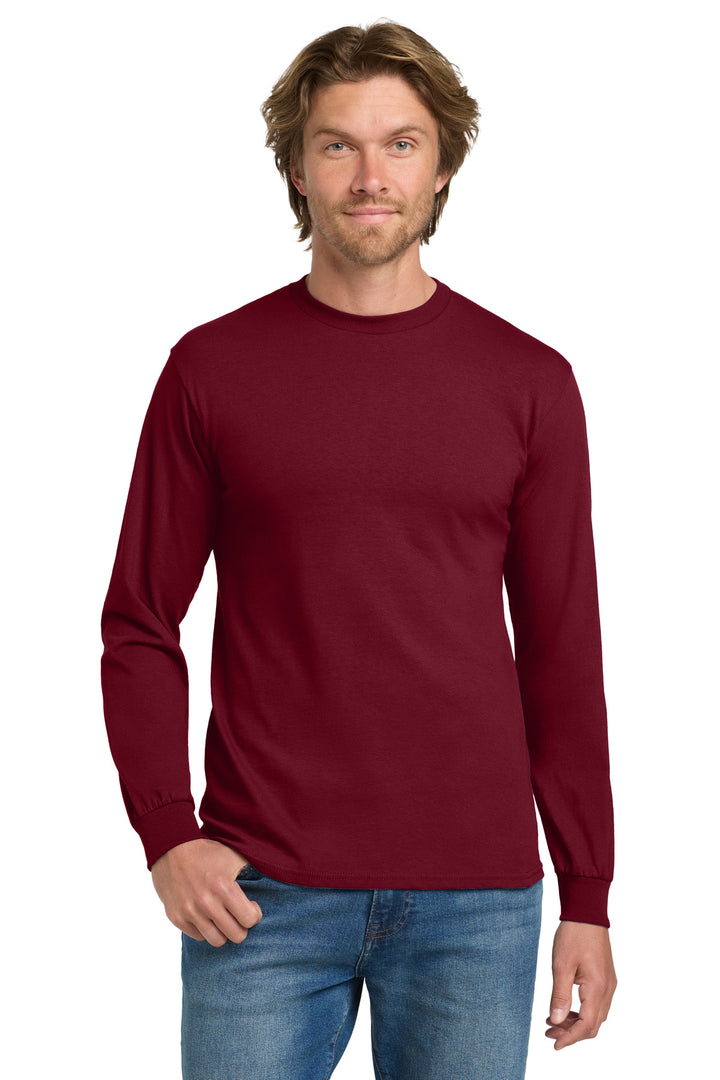 Front View of CardinalRd Gildan - Heavy Cotton 100% Cotton Long Sleeve T-Shirt. 5400