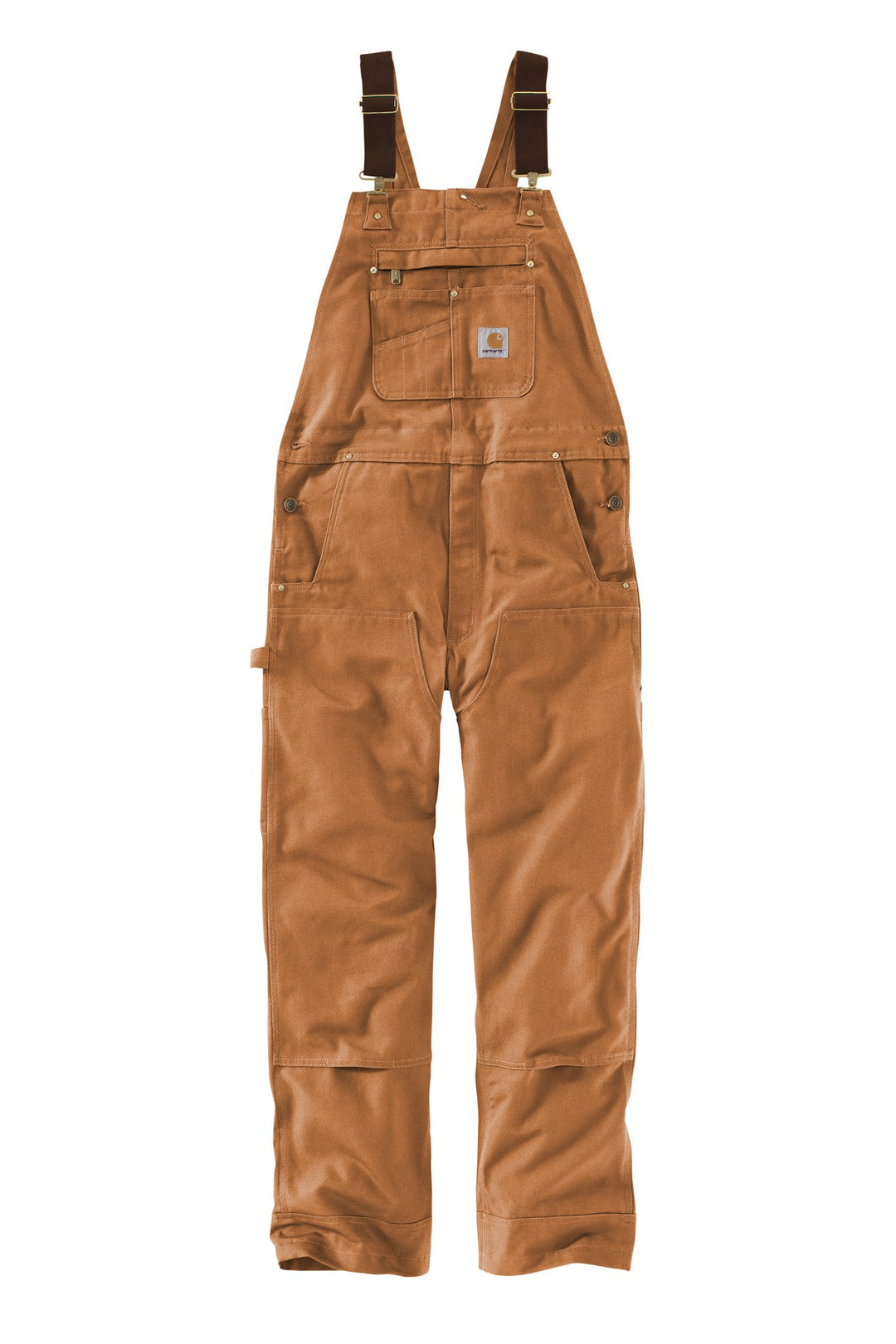 Front View of CarharttBr Carhartt Duck Unlined Bib Overalls. CT102776