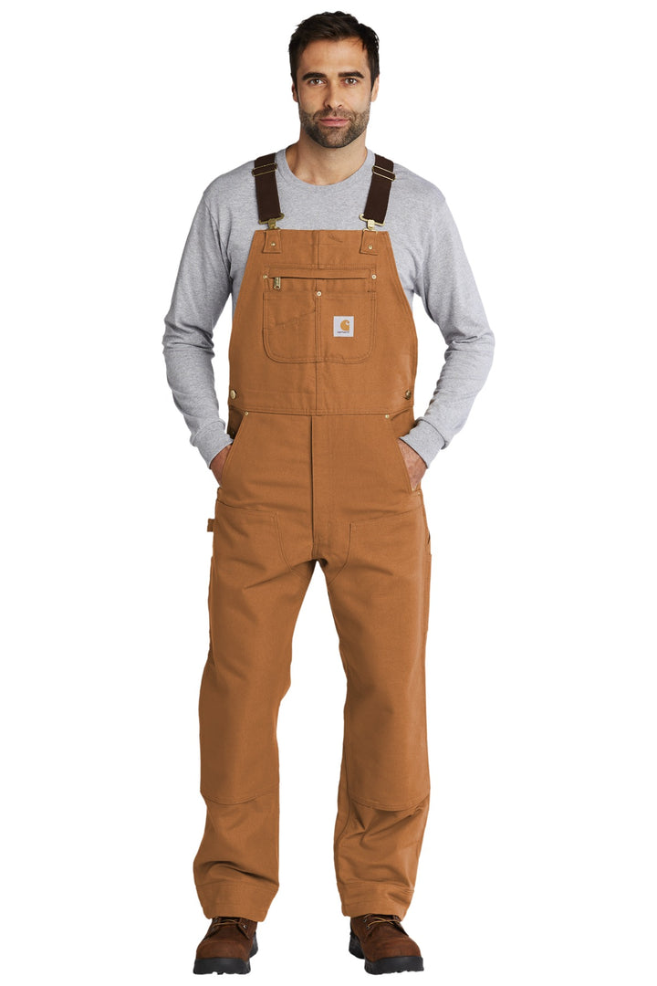 Front View of CarharttBr Carhartt Duck Unlined Bib Overalls. CT102776