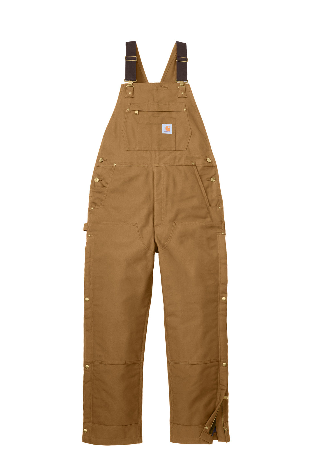 Front View of CarharttBr Carhartt Short Firm Duck Insulated Bib Overalls CTS106672