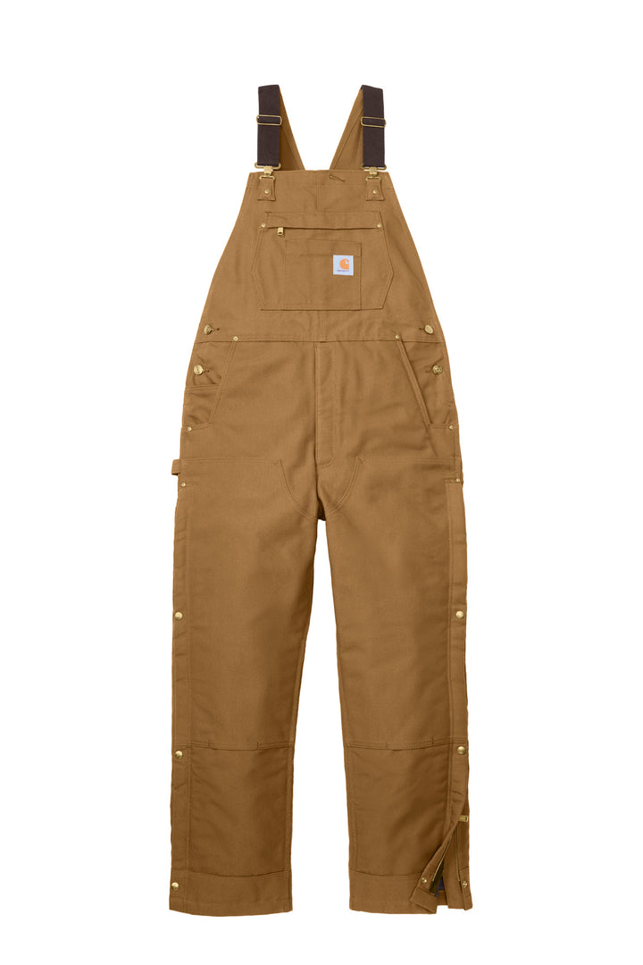 Front View of CarharttBr Carhartt Short Firm Duck Insulated Bib Overalls CTS106672
