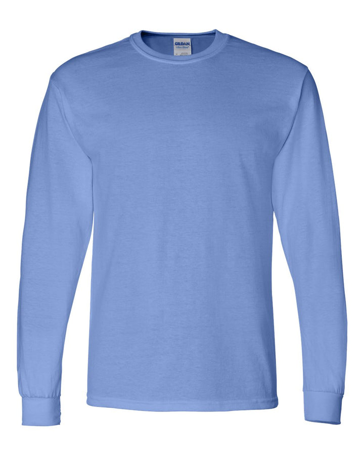 Front View of Carolina Blue DryBlend® 50/50 Long Sleeve T-Shirt - 8400