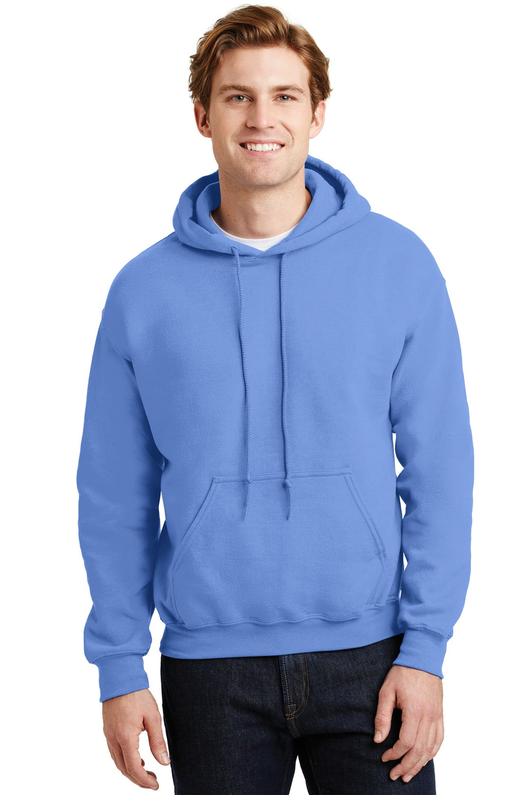 Front View of Carolina Blue Gildan - Heavy Blend Hooded Sweatshirt. 18500