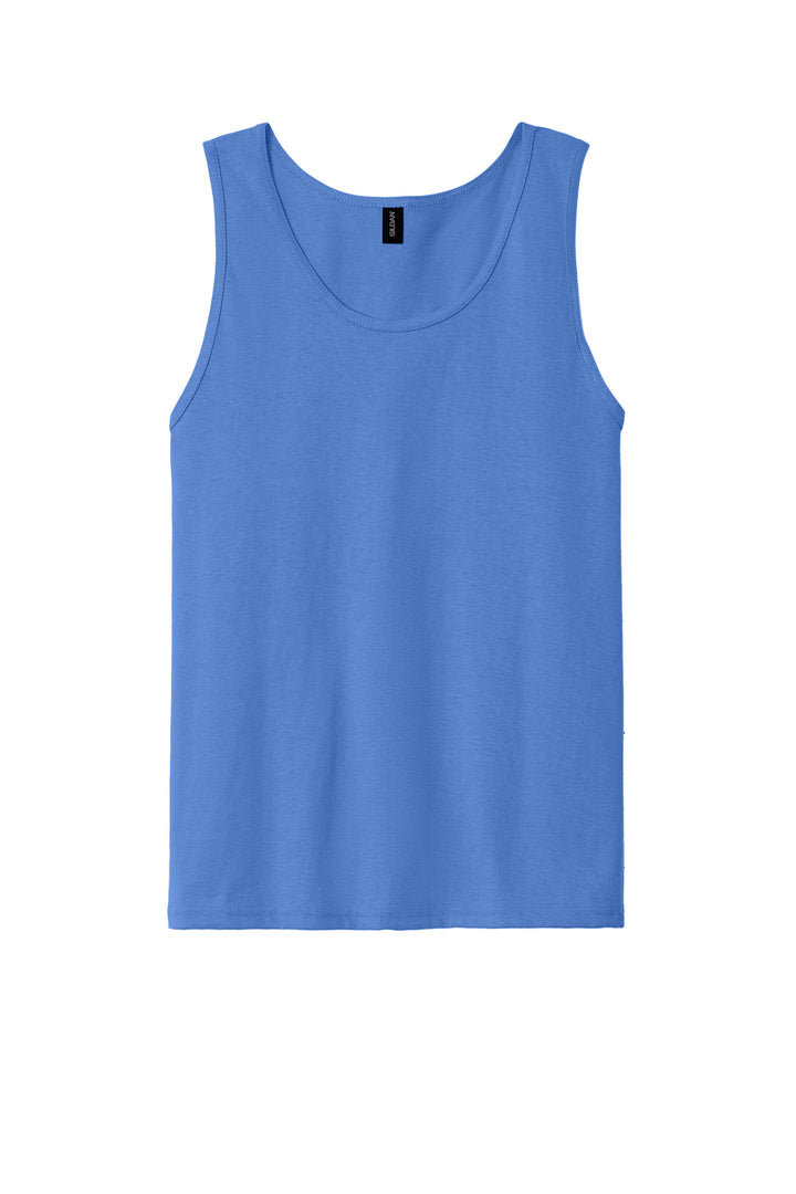 Front View of Carolina Blue Gildan - Ultra Cotton 100% US Cotton Tank Top. 2200