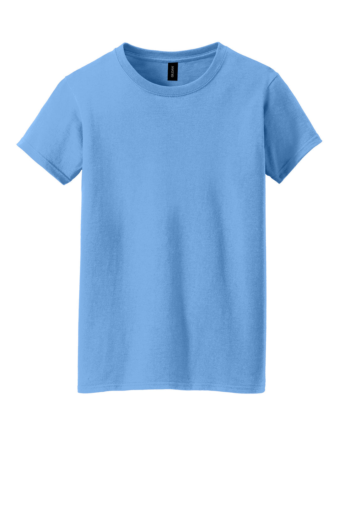 Front View of Carolina Blue Gildan Women's Heavy Cotton 100% Cotton T-Shirt. 5000L